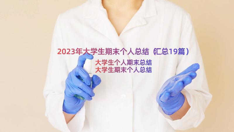 2023年大学生期末个人总结（汇总19篇）