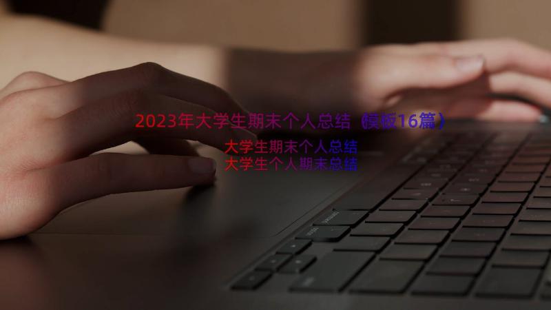 2023年大学生期末个人总结（模板16篇）