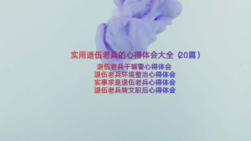 实用退伍老兵的心得体会大全（20篇）