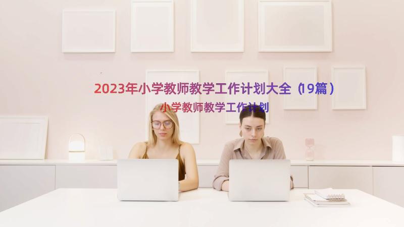 2023年小学教师教学工作计划大全（19篇）