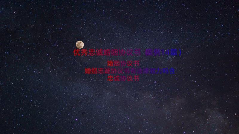 优秀忠诚婚姻协议书（案例14篇）