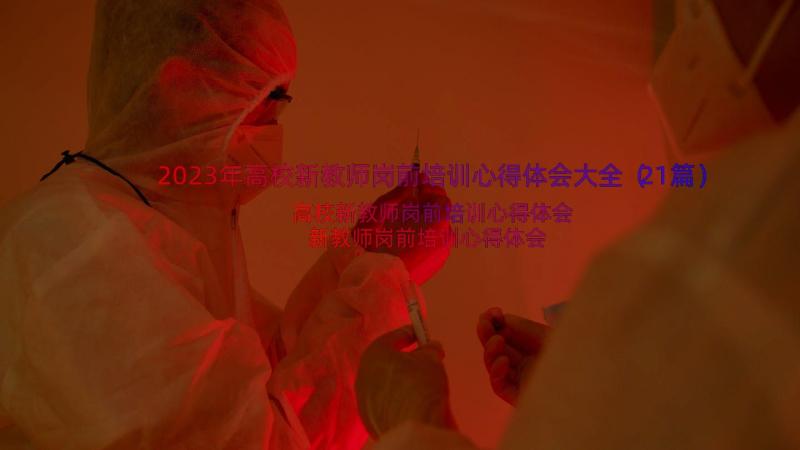 2023年高校新教师岗前培训心得体会大全（21篇）