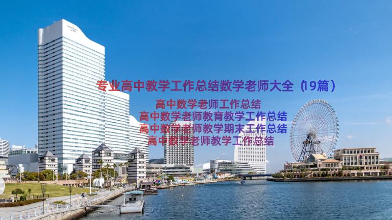 专业高中教学工作总结数学老师大全（19篇）