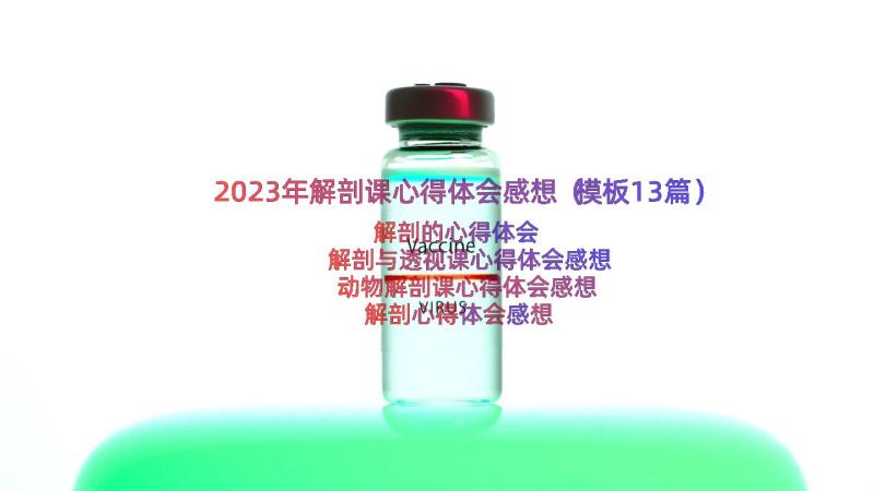 2023年解剖课心得体会感想（模板13篇）