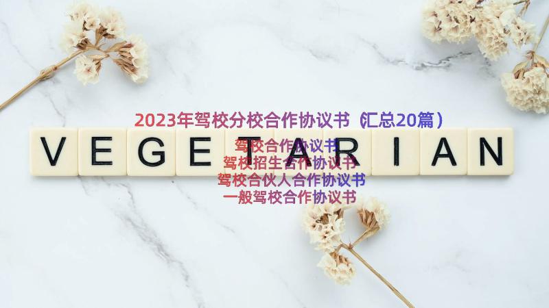 2023年驾校分校合作协议书（汇总20篇）