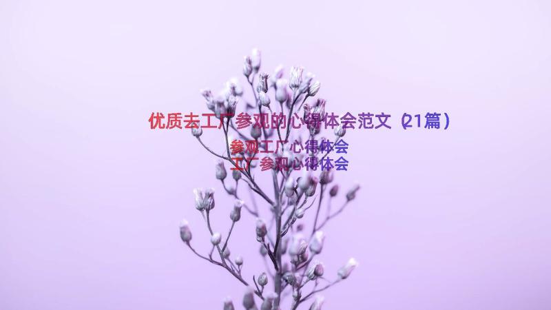 优质去工厂参观的心得体会范文（21篇）