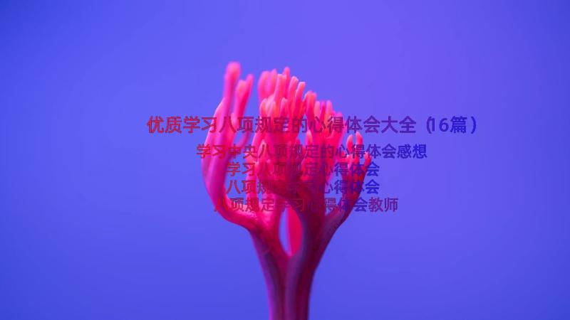 优质学习八项规定的心得体会大全（16篇）