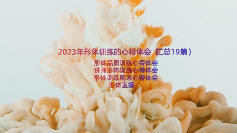 2023年形体训练的心得体会（汇总19篇）