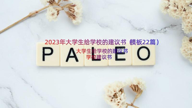 2023年大学生给学校的建议书（模板22篇）