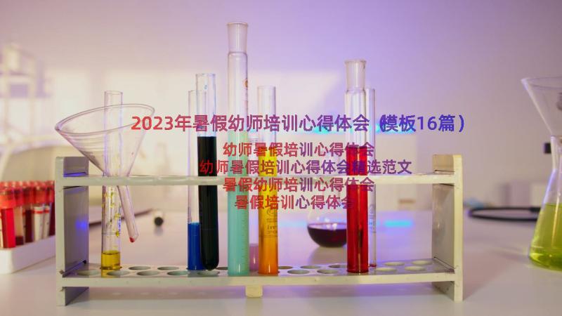 2023年暑假幼师培训心得体会（模板16篇）