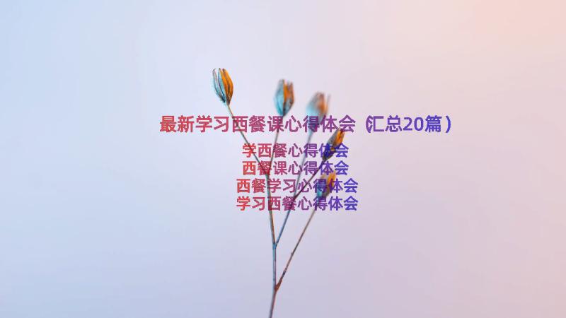 最新学习西餐课心得体会（汇总20篇）