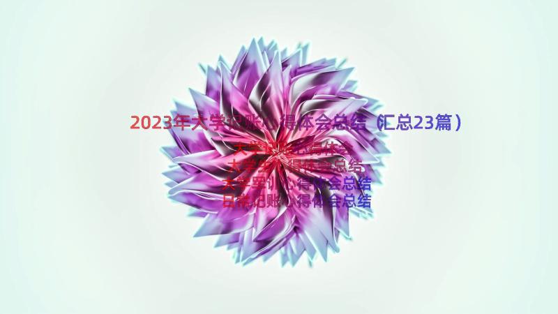 2023年大学记账心得体会总结（汇总23篇）