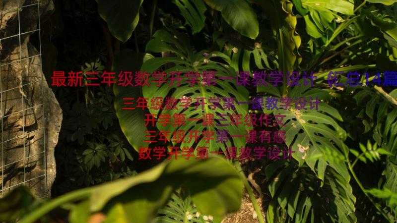 最新三年级数学开学第一课教学设计（汇总14篇）