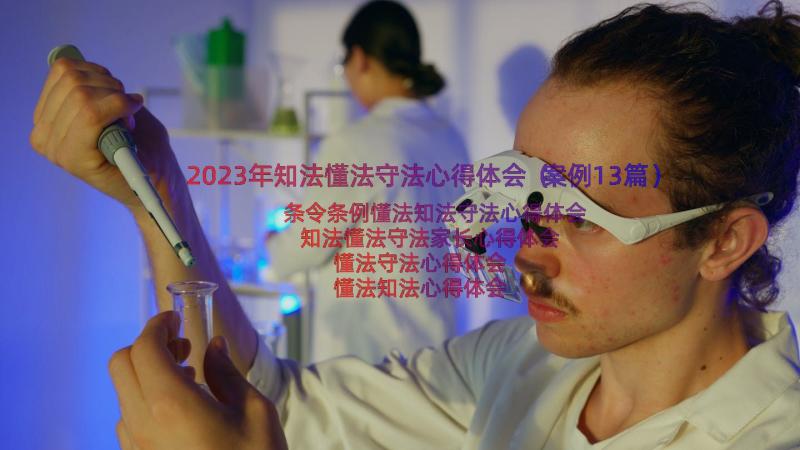 2023年知法懂法守法心得体会（案例13篇）