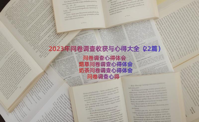 2023年问卷调查收获与心得大全（22篇）