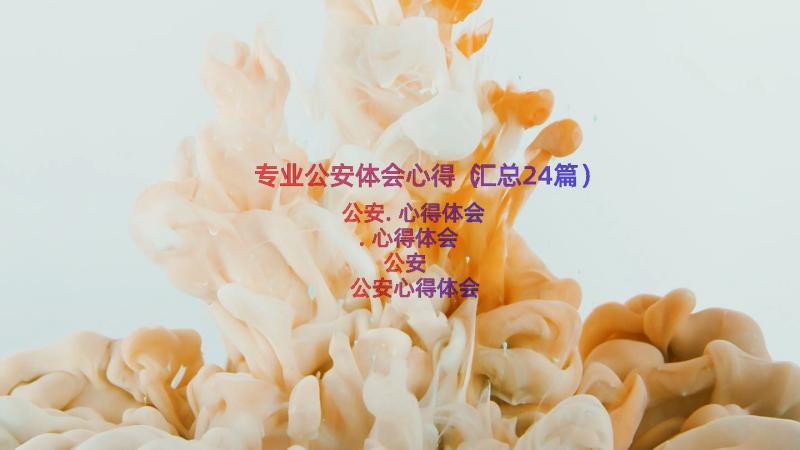 专业公安体会心得（汇总24篇）