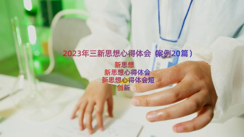 2023年三新思想心得体会（案例20篇）