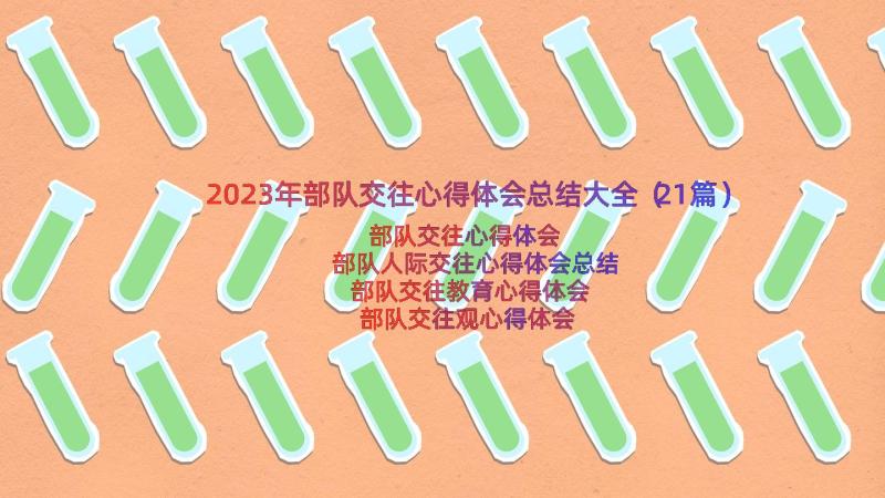 2023年部队交往心得体会总结大全（21篇）