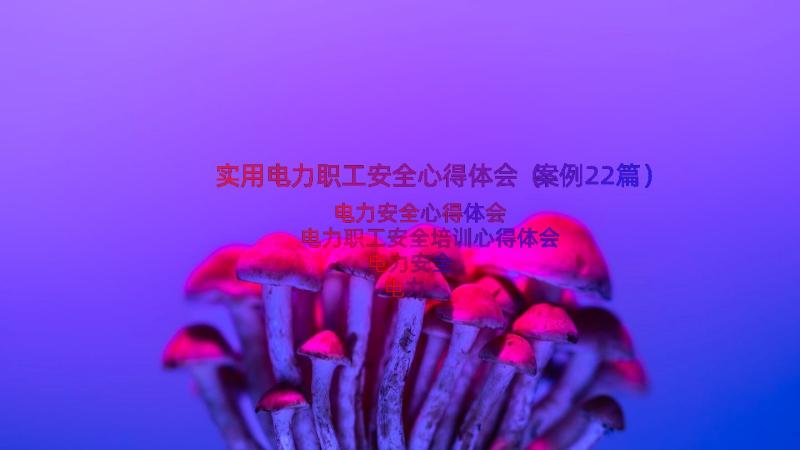 实用电力职工安全心得体会（案例22篇）