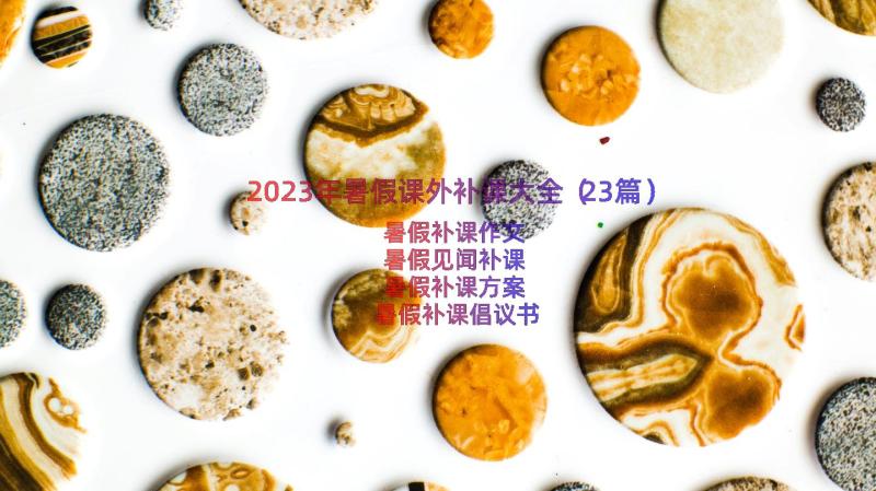 2023年暑假课外补课大全（23篇）