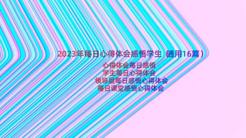 2023年每日心得体会感悟学生（通用16篇）