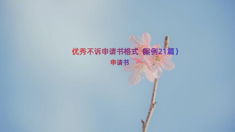 优秀不诉申请书格式（案例21篇）