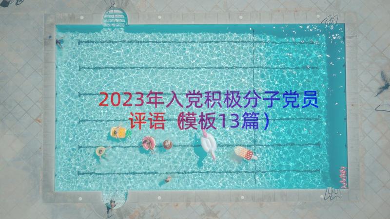 2023年入党积极分子党员评语（模板13篇）