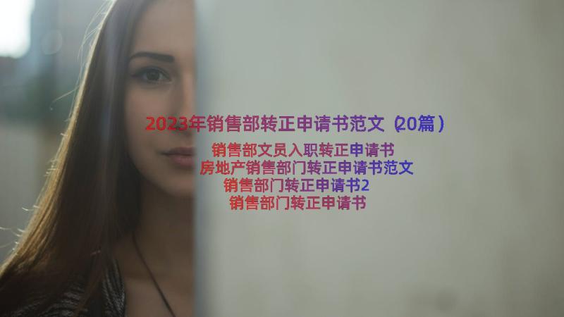 2023年销售部转正申请书范文（20篇）