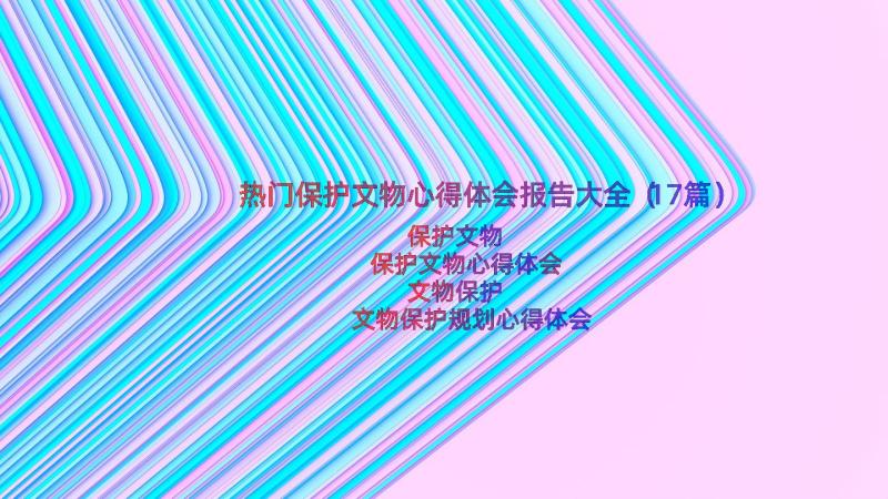 热门保护文物心得体会报告大全（17篇）