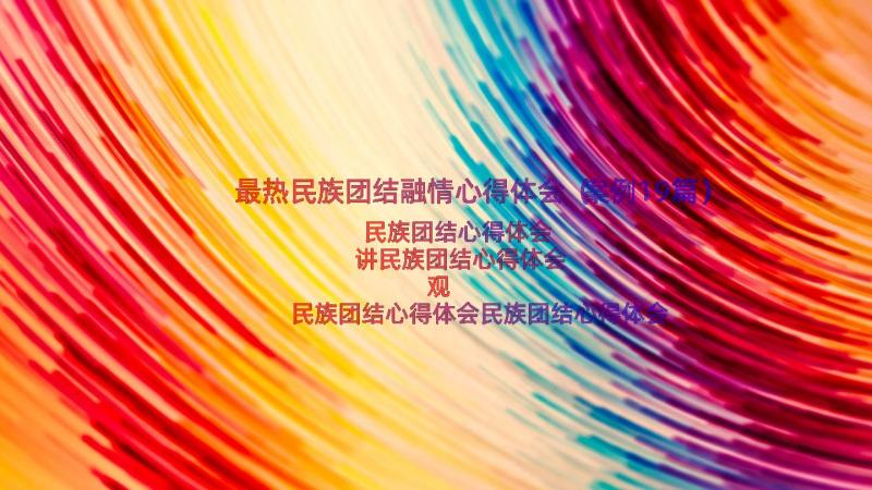 最热民族团结融情心得体会（案例19篇）