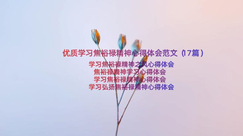 优质学习焦裕禄精神心得体会范文（17篇）