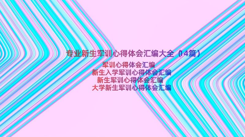 专业新生军训心得体会汇编大全（14篇）