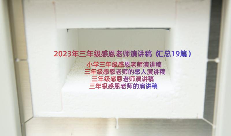 2023年三年级感恩老师演讲稿（汇总19篇）