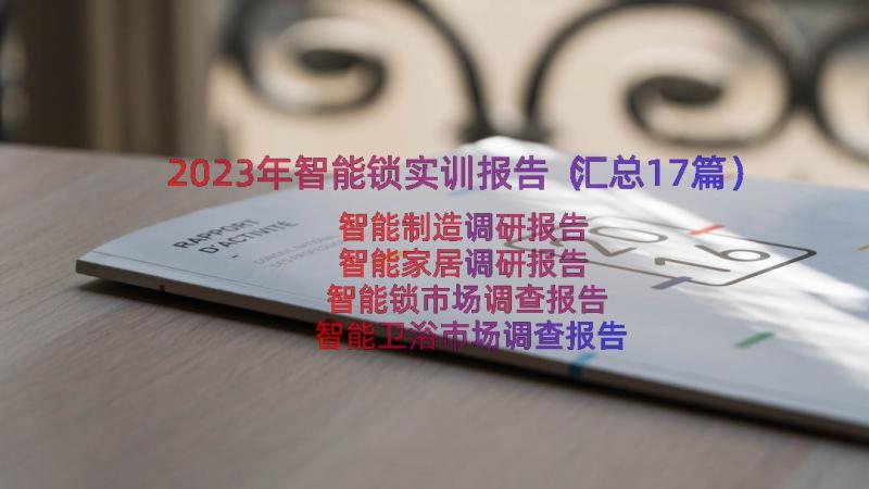 2023年智能锁实训报告（汇总17篇）