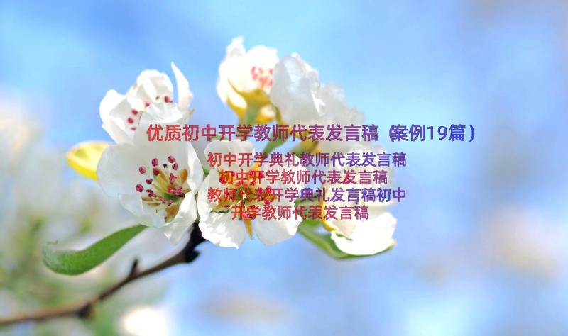 优质初中开学教师代表发言稿（案例19篇）