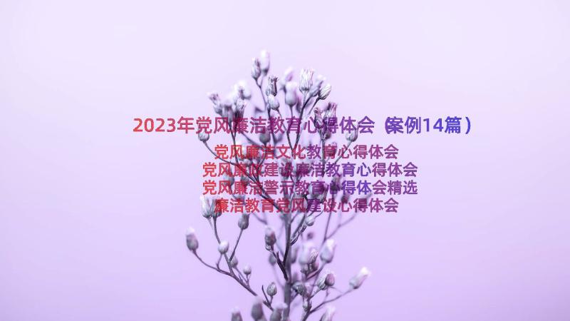 2023年党风廉洁教育心得体会（案例14篇）