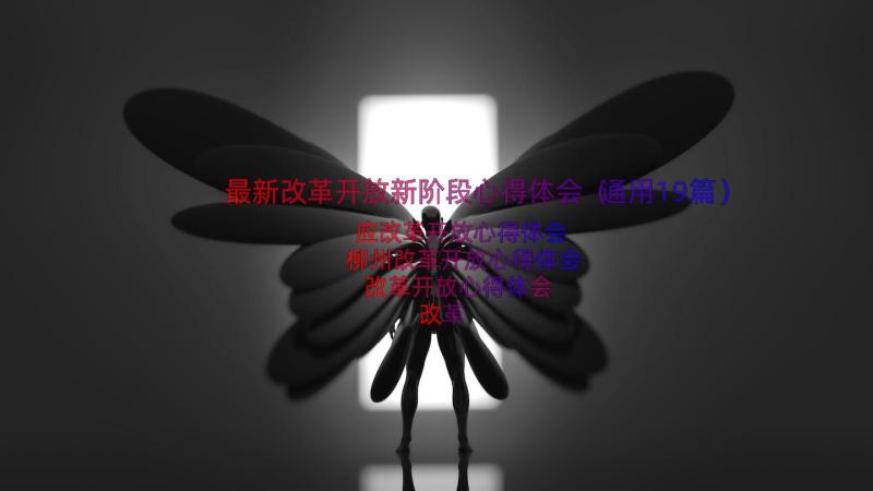 最新改革开放新阶段心得体会（通用19篇）