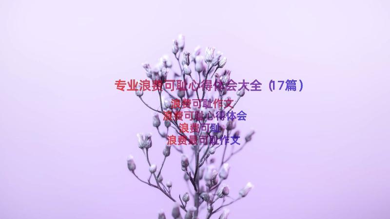 专业浪费可耻心得体会大全（17篇）