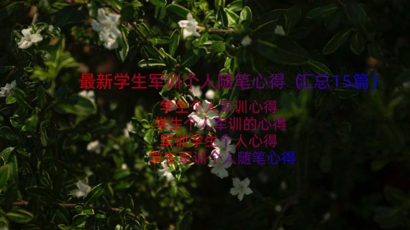 最新学生军训个人随笔心得（汇总15篇）