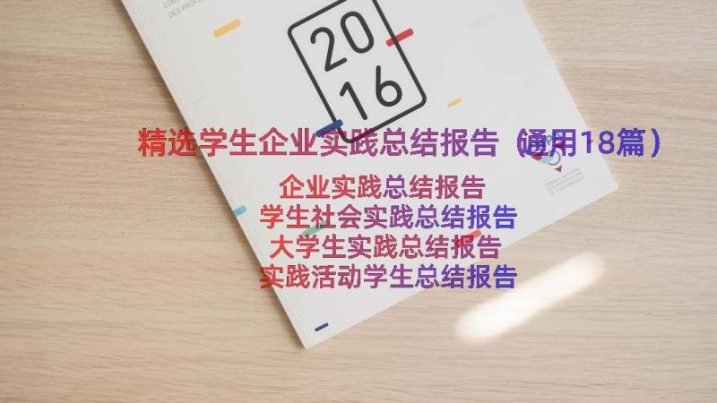 精选学生企业实践总结报告（通用18篇）