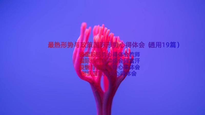 最热形势与政策国际形势心得体会（通用19篇）