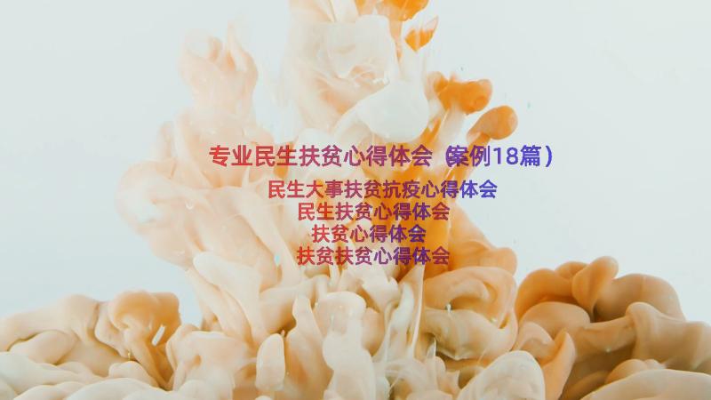 专业民生扶贫心得体会（案例18篇）