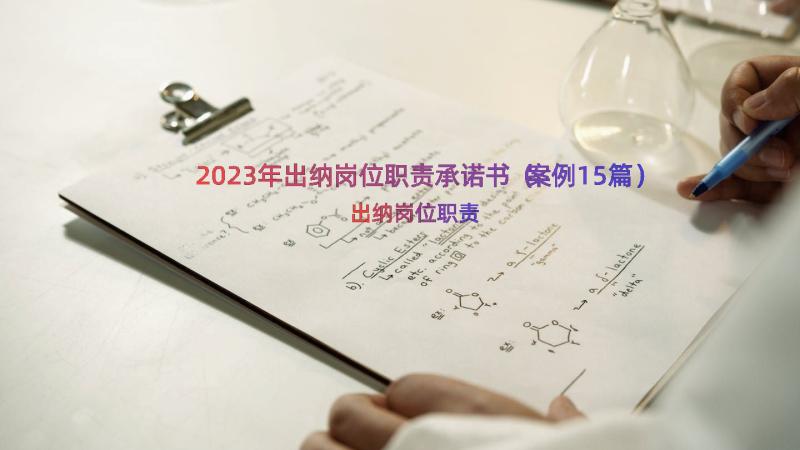 2023年出纳岗位职责承诺书（案例15篇）