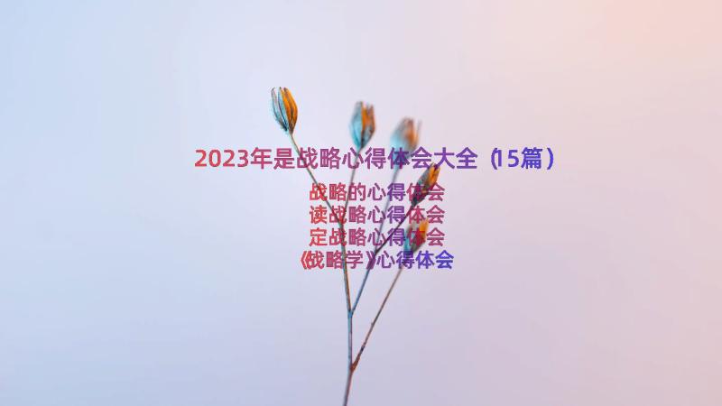 2023年是战略心得体会大全（15篇）