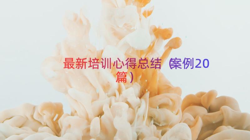 最新培训心得总结（案例20篇）