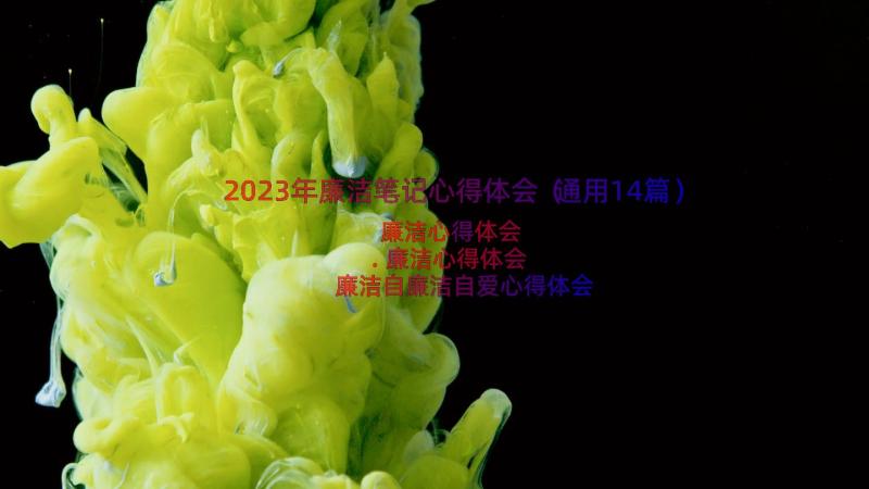 2023年廉洁笔记心得体会（通用14篇）