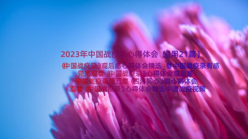 2023年中国战疫录心得体会（通用21篇）
