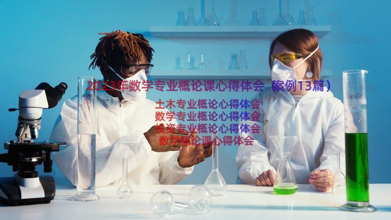 2023年数学专业概论课心得体会（案例13篇）