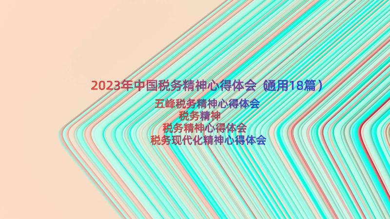 2023年中国税务精神心得体会（通用18篇）