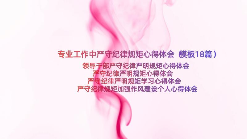 专业工作中严守纪律规矩心得体会（模板18篇）